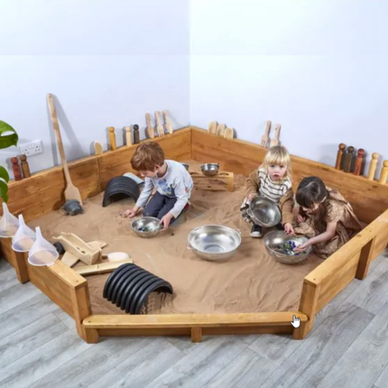 Corner Sand Pit - 30 x 200 x 200CM | Outdoor Learning | Forest School | Imaginative Play | Exploratory Play| Mark Making | Sensory Play