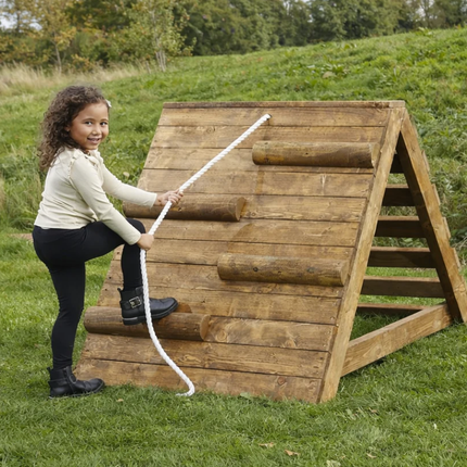 Outdoor Wooden Rope Climbing Crest - 104 x 100 x 150cm | Outdoor Learning | Imaginative Play | Forest School | Playground | Physical Education