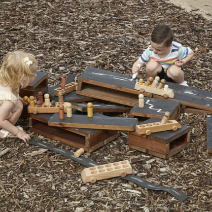 Chalkboard Hollow Blocks - Pack of 11 | 12 x 48 x 24cm | Outdoor Learning | Imaginative Play | Forest School | Playground | Physical Education