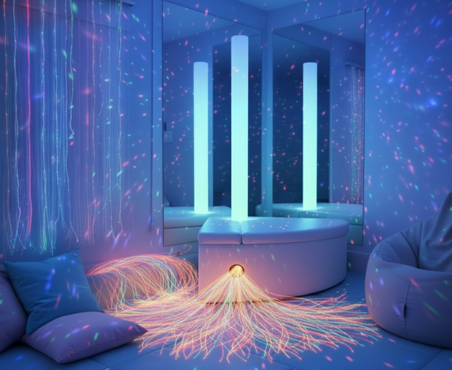 3 Piece 180cm Waterless Tube Package — Corner | Padded Surround Storage Seat | Chroma Tube | Fibre Optics