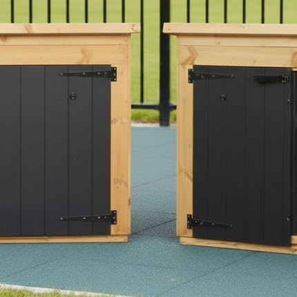 Wooden Outdoor 9 Box Store - Pack of 3 | H1.15m x W1.64m x D93cm each | Outdoor | Garden | Playground | Storage