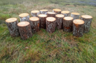 Amphitheatre Log Seating Half Set x 16 - 8 x 31 and 8 x 35cm | Outdoor Learning | Forest School | Seating | Group Interaction