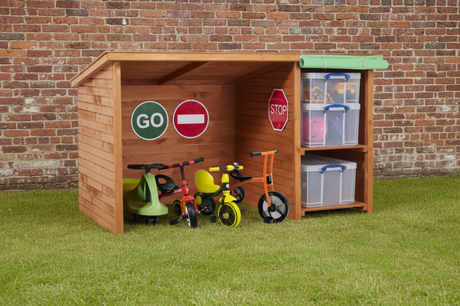 Bike Shed With Storage - H116cm x W200cm x D114cm | Garden | Storage | Playground | Forest School