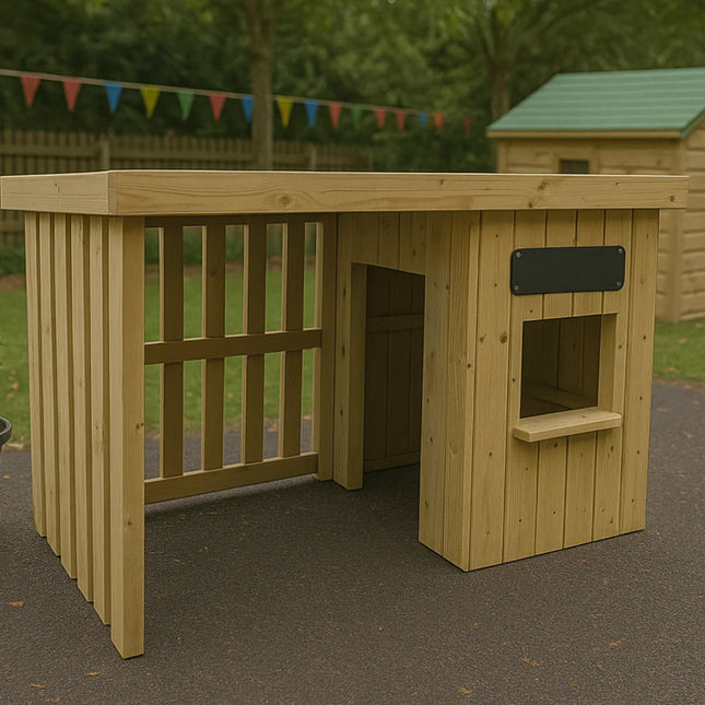 Children's Outdoor Wooden Shopping Centre - 140 x 200 x 120cm | Outdoor | Role Play | Playground | Forest School | Group Interaction