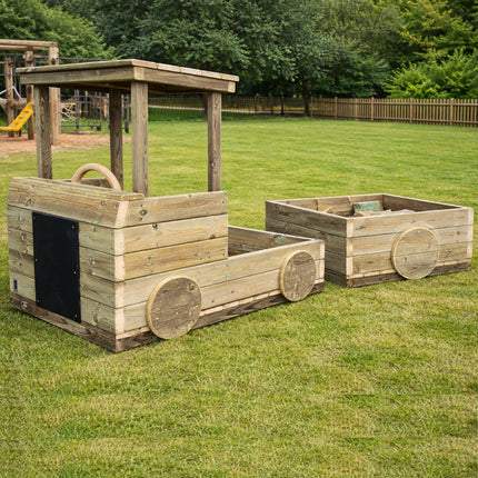 Children’s Outdoor Wooden Truck and Trailer