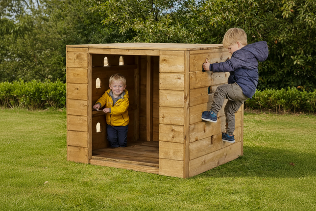 Children's Wooden Super Sized Climbing Cube - 120 x 120 x 120cm | Outdoor Learning | Forest School | Exploratory | Confidence Building | Apparatus
