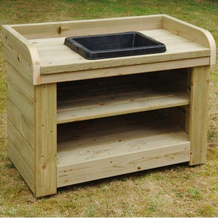 Children's Outdoor Wooden Mud Sink - 65 x 90 x 47CM | Outdoor Learning | Forest School | Playground | Role Play | Messy Play | Sensory Play