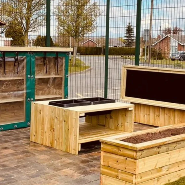 Children's Outdoor Wooden Team Building Table - 66 x 120 x 98cm | Outdoor Learning | Group Interaction | Forest School | Playground | Garden Equipment