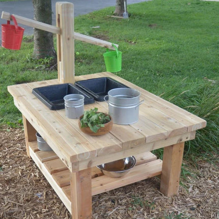 Childrens Outdoor Wooden Weights and Scales Table