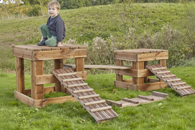 Climbing Cubes Nest - Set of 2 | Outdoor Learning | Forest School | Exploratory | Confidence Building | Apparatus
