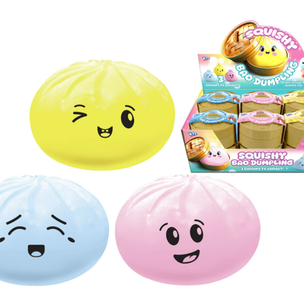 Coloured Squishy Bao Bun In Dumpling Case