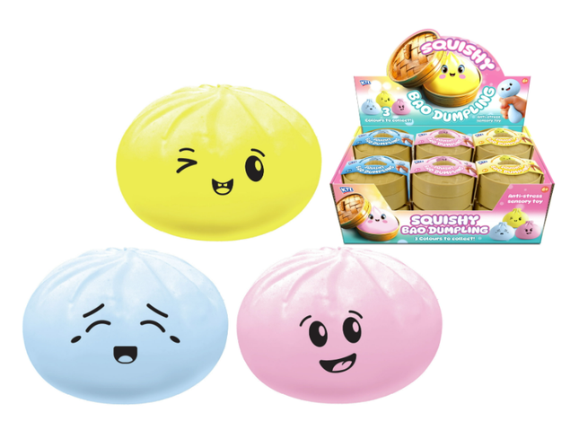 Coloured Squishy Bao Bun In Dumpling Case
