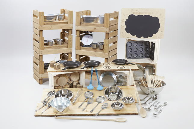 Complete Mud Pie Kit - 65 Piece Set | Outdoor Learning | Imaginative Play | Forest School | Playground | Physical Education