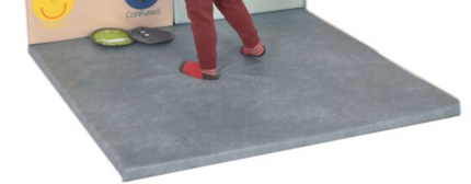 Grey Square 120cm x 120cm foam wipe clean anti-slip floor mat.