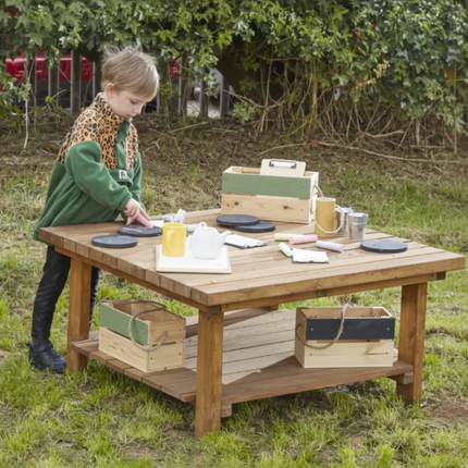 Large Square Table Workstation - 50 x 100 x 100cm | Outdoor Learning | Playground | Forest School | Mark Making | Imaginative Play
