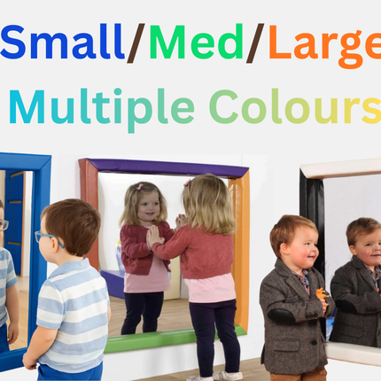 Rectangular Padded Surround Soft Frame Mirror- Multiple Colours and Sizes available | Safety Mirror | Classroom | School | Nursery | Home | Sensory Room | Soft Play