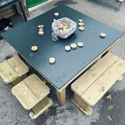 Mark Making Chalk Board Table + Seating