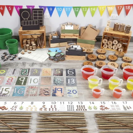Maths Counting Shed Internal Kit - 65 Piece Set | Outdoor Learning | Imaginative Play | Forest School | Playground | Physical Education
