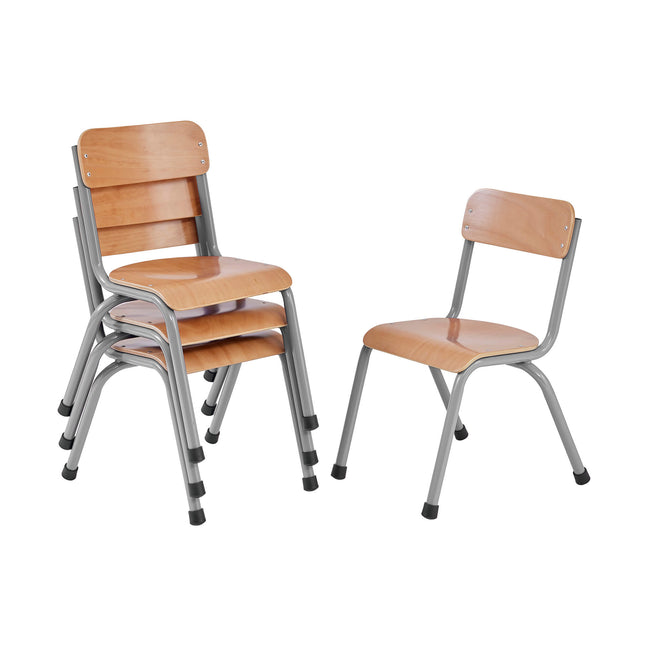 Stackable Milan Chairs - Set of 4 | Blue / Red / Grey | Nursery and Classroom Furniture