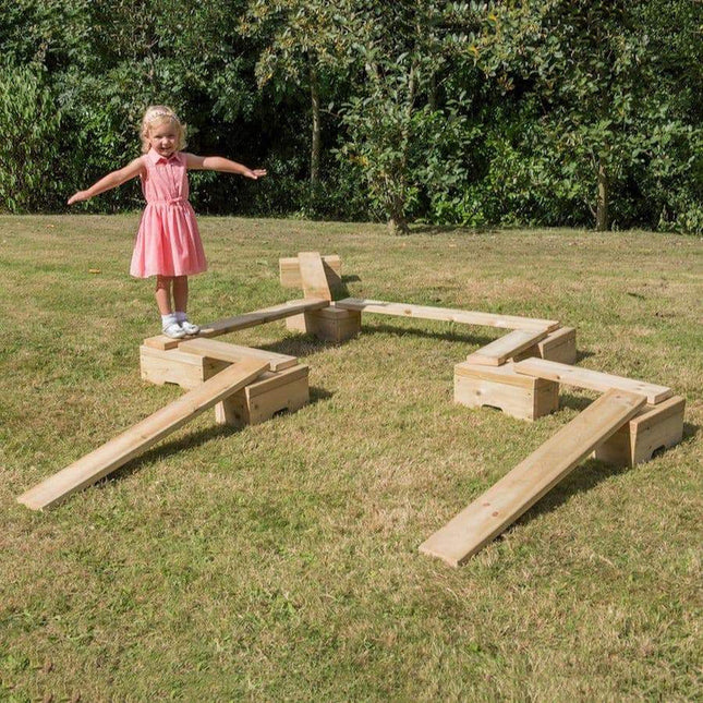 Mini Adventure Balance Trail - Outdoor Learning | Forest School | Playground | Physical Education | Exploratory Play