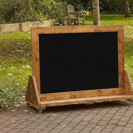Mobile Easel - Whiteboard | Chalkboard | Perspex | 100 x 122 x 65.5cm | Outdoor | Forest School | Garden | Mark Making | Playground