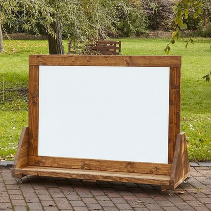 Mobile Easel - Whiteboard | Chalkboard | Perspex | 100 x 122 x 65.5cm | Outdoor | Forest School | Garden | Mark Making | Playground