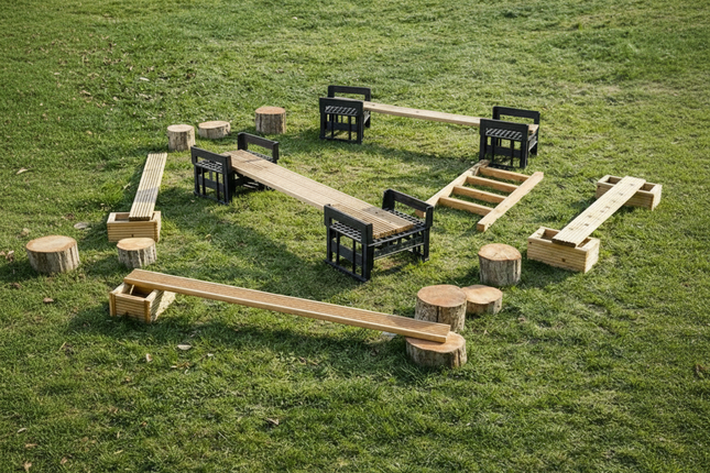 Obstacle Course Starter Pack - 23 Piece Set | Outdoor Learning | Imaginative Play | Forest School | Playground | Physical Education