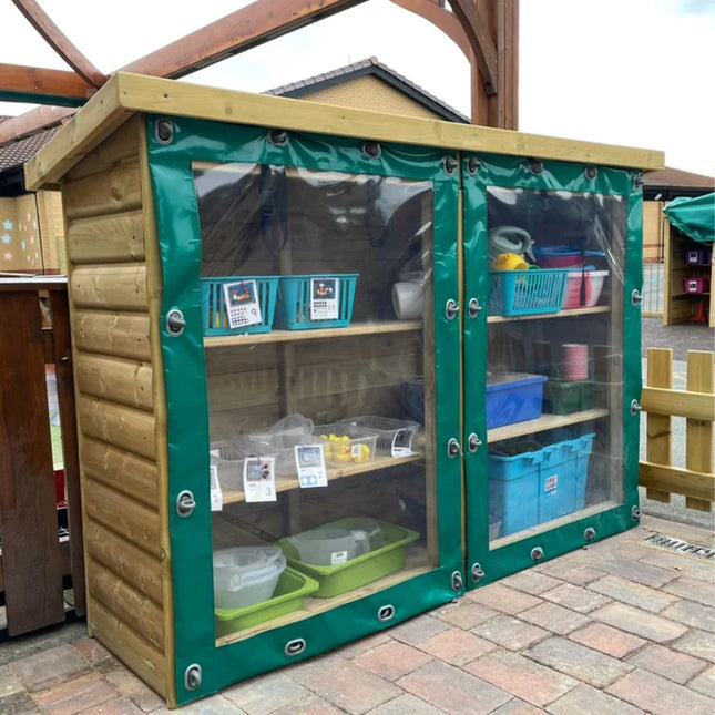 Outdoor Three-Tier School Storage Unit With PVC Cover - 140 x 200 x 60CM | Outdoor Learning | Storage | Forest School | Playground | Equipment Store