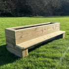 Outdoor Wooden Bench Planter