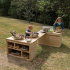 Outdoor Wooden Movable Childrens Storage Table