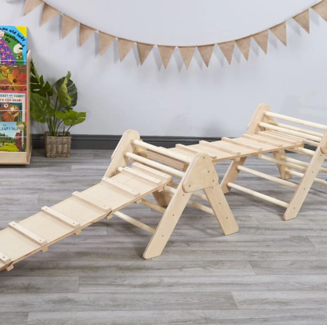 Pikler Style Clambering Folding Triangles - 4 Piece Set | Indoor Learning | Apparatus | Physical Education