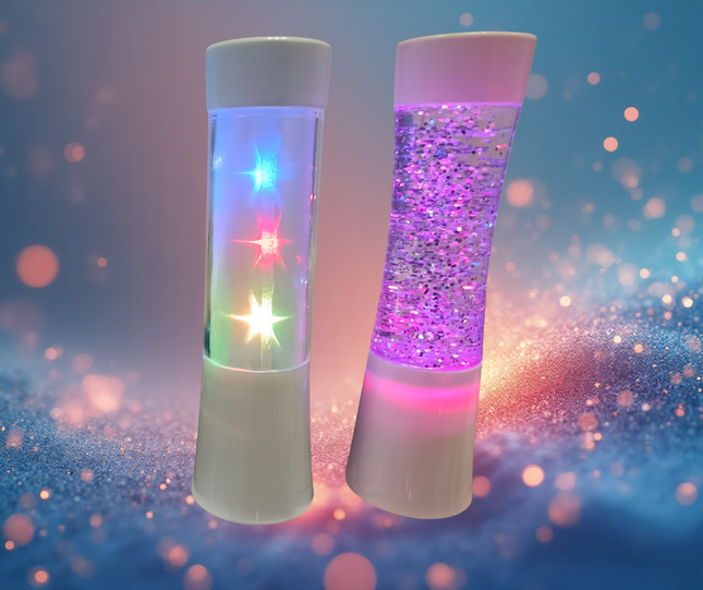 Handheld Sensory Shake and Shine Glitter or Stars Lamp- Single or Pack of 2