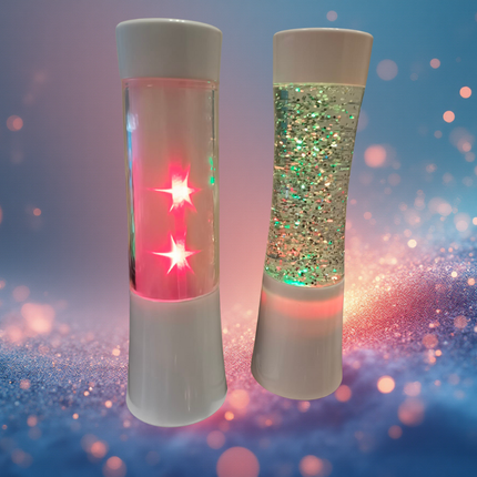 Handheld Sensory Shake and Shine Glitter or Stars Lamp- Single or Pack of 2