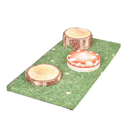 Safer Soft Play Stepping-stones integrated soft play and mat