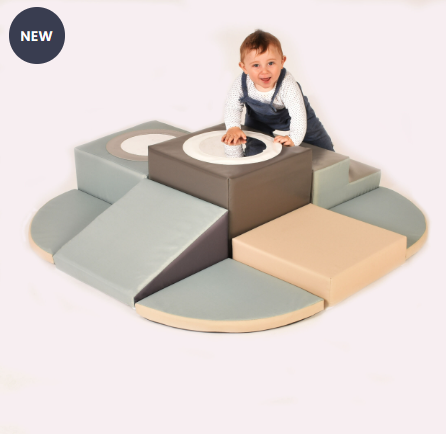 Soft Play Toddler Mirror Crossways- Multicolour/Neutral Shades