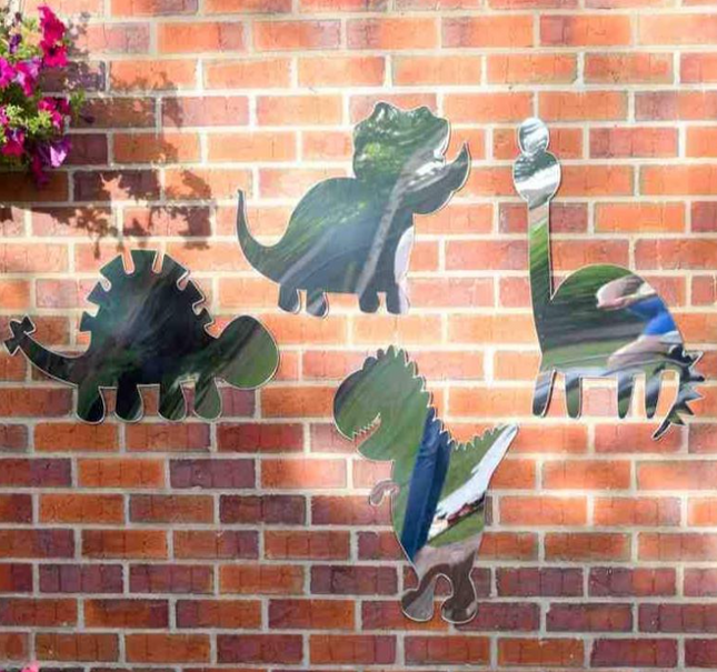 Dinosaur Safety Mirror Set- Indoor/Outdoor use | Plastic Mirror | Playground | Garden | School | Nursery | Home