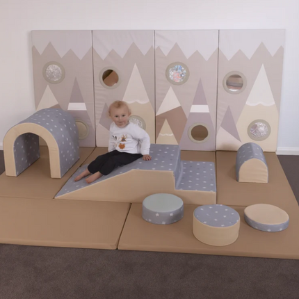 Complete Soft Play Set Misty Mountains- Wall Pads + Soft Play Apparatus + Mats