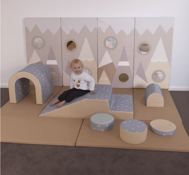 Complete Soft Play Set Misty Mountains- Wall Pads + Soft Play Apparatus + Mats