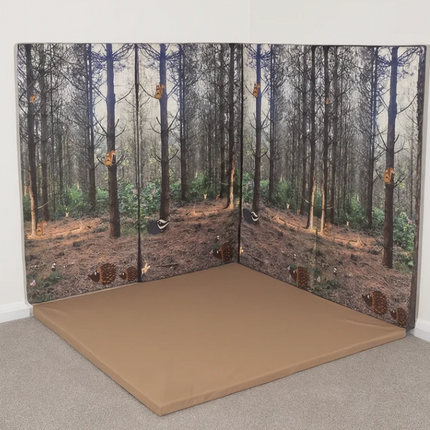 Set of 4 Woodland Soft Wall Pads + Mat(s) Options | Soft Play | Safety Padding | Nature