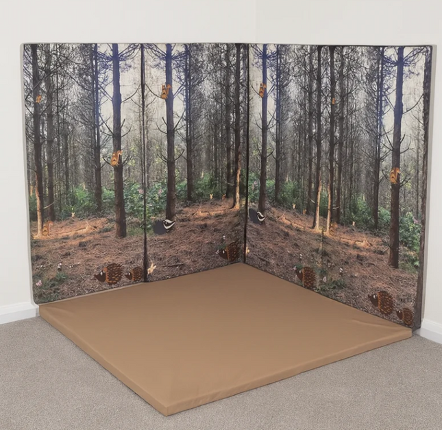 Set of 4 Woodland Soft Wall Pads + Mat(s) Options | Soft Play | Safety Padding | Nature