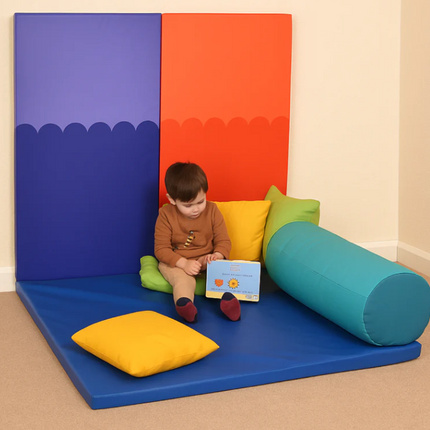 Set of 2 Multi Coloured Wall Pads+ Mat/Cushion Set Options | Soft Play | Safety Padding | Colourful