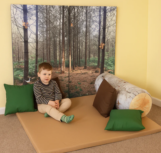Set of 2 Woodland Wall Pads + Mat/Cushion Set Options | Soft Play | Safety Padding | Nature