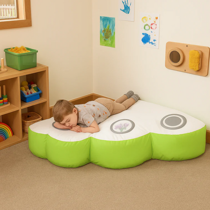 Bubble Tube Beanbag Corner — Green or Blue / Bean bag, 2 mirrors and 2 wall padding options