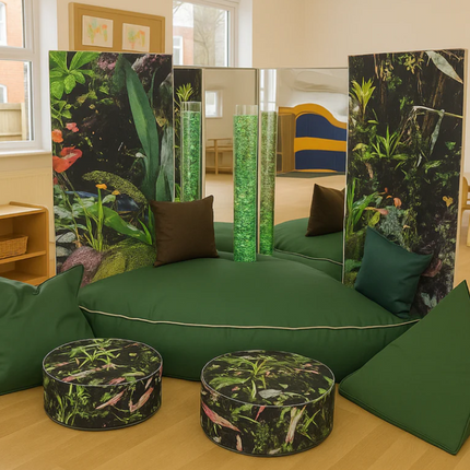Rainforest Bubble Tube Sensory Nurture Corner — Corner With Cushions option