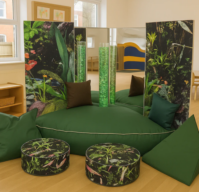 Rainforest Bubble Tube Sensory Nurture Corner — Corner With Cushions option