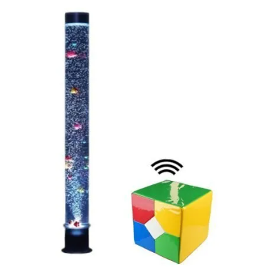 Sensory Colour Changing Round Base Bubble Tube- 120cm & Bracket + Wireless Remote Control Options