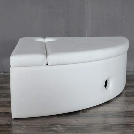 Padded Corner Surround Base Seat Plinth for Bubble Tube Fibre Optics- Corner - White/Grey