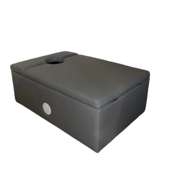 Padded Corner Surround Base Seat Plinth for Bubble Tube Fibre Optics- Rectangle - White/Grey