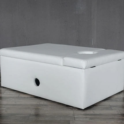 Padded Corner Surround Base Seat Plinth for Bubble Tube Fibre Optics- Rectangle - White/Grey
