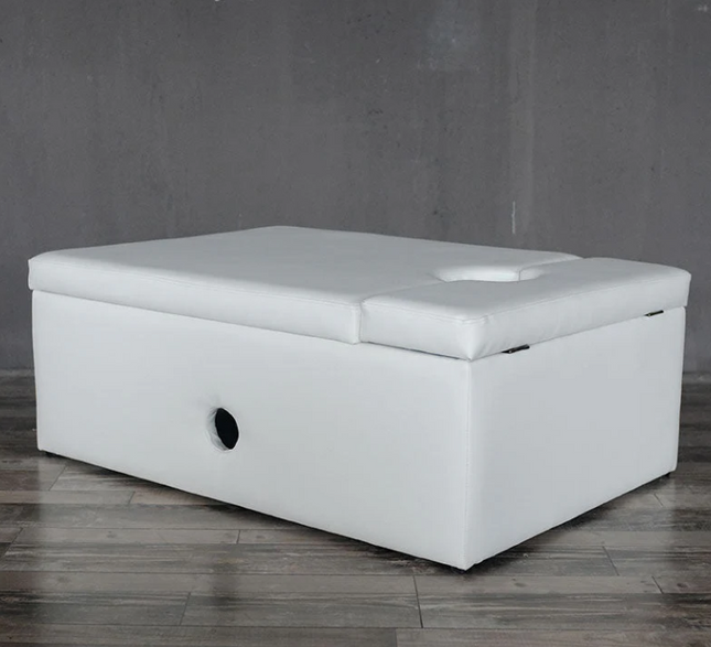 Padded Corner Surround Base Seat Plinth for Bubble Tube Fibre Optics- Rectangle - White/Grey